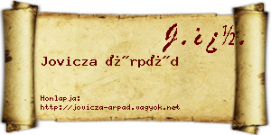 Jovicza Árpád névjegykártya