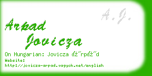 arpad jovicza business card